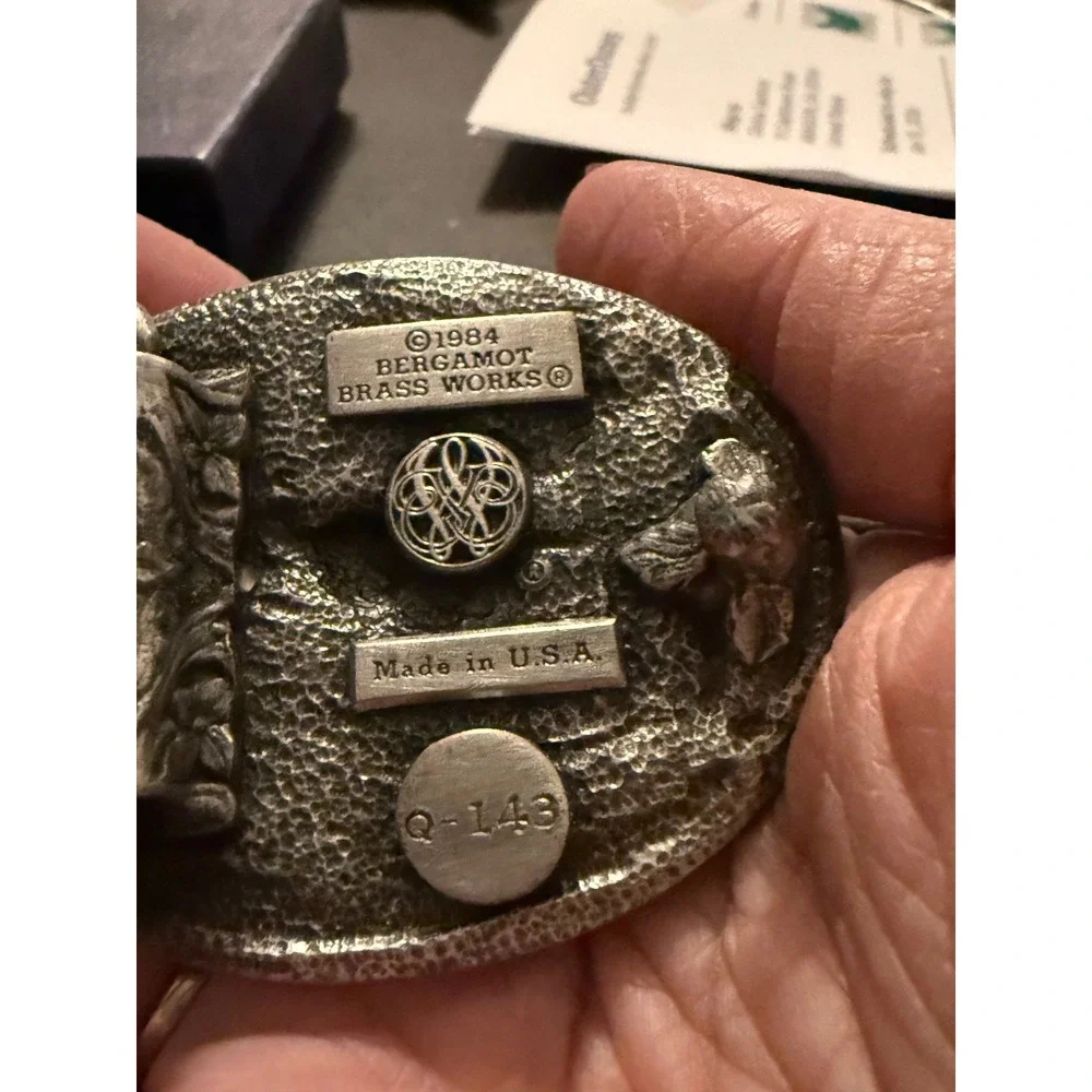 Vintage Bergamot Brass Works Eagle Belt Buckle 1984 USA Q-143